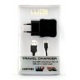 Síťová nabíječka DUAL USB (2,4A) + datový kabel lightning - černá