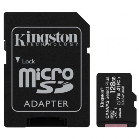PAMĚŤOVÁ KARTA 128GB MICROSDXC KINGSTON CL10 100MB/S + ADAPTER