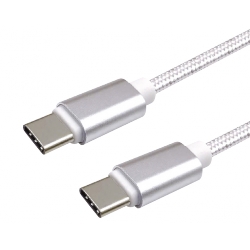 Datový kabel Type C-Type C/1m/nylon braided/3A/white