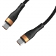 Datový kabel 3v1 Type-C - Type-C/Lightning/Micro 100W - black&gold