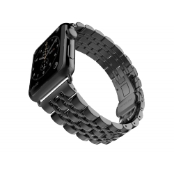 Řemínek Apple Watch 44/45 mm kovový - black