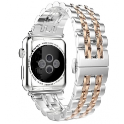 Řemínek Apple Watch 40/41 mm kovový - silver&rosegold
