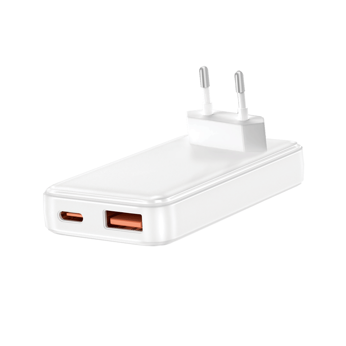 Síťová nabíječka GaN 1xUSB-C 30W+1xUSB-A 18W - bílá - Image 2