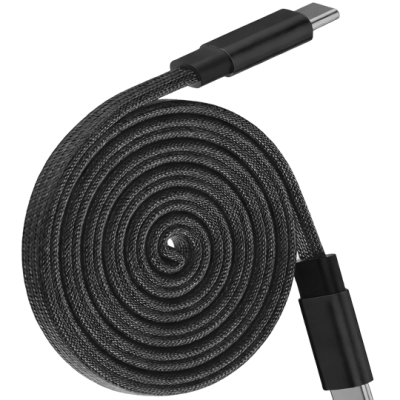 Datový kabel 240W magnetický a samonavíjecí Type-C - Type-C - černá