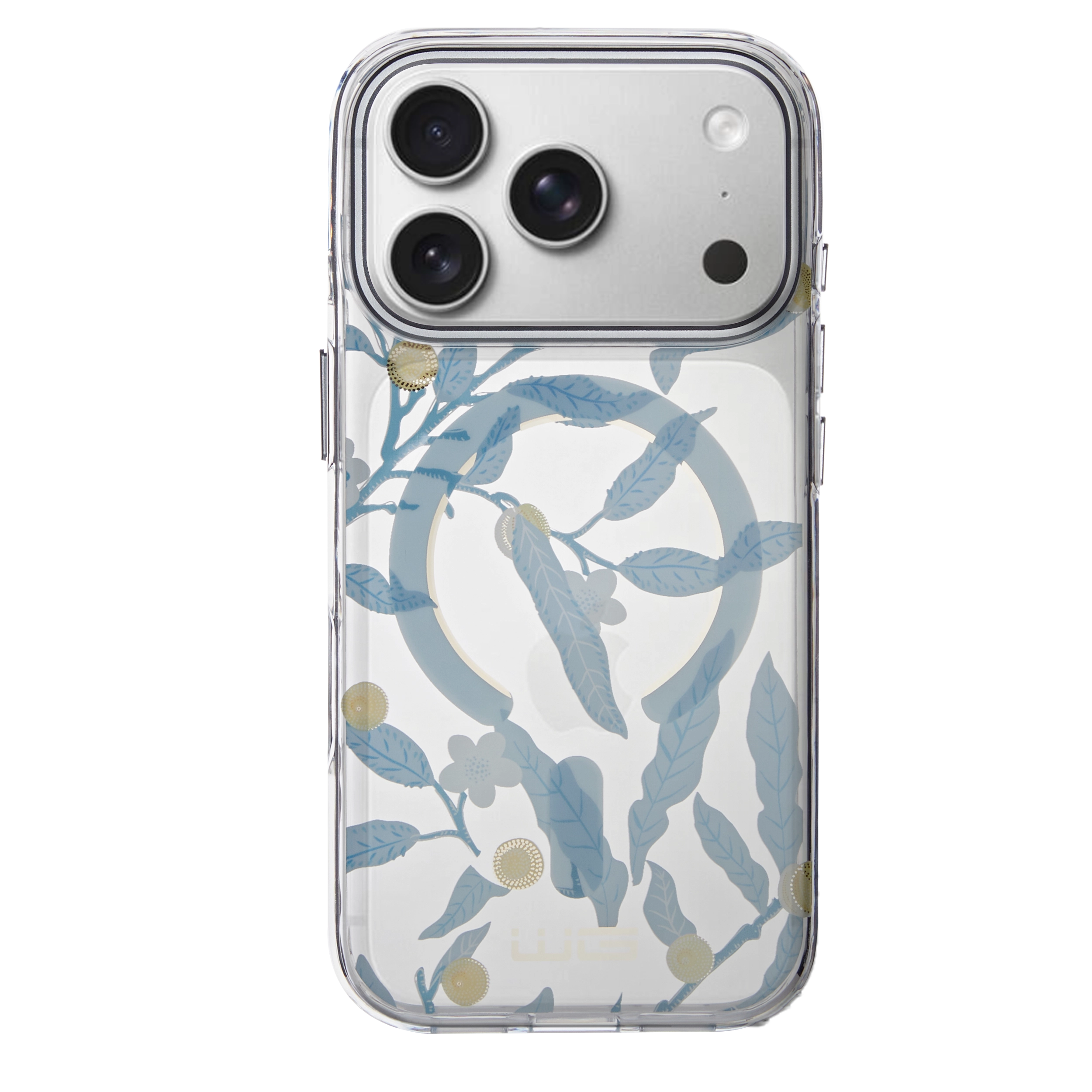 Pouzdro Floral Magnet iPhone 17 Pro - modrá