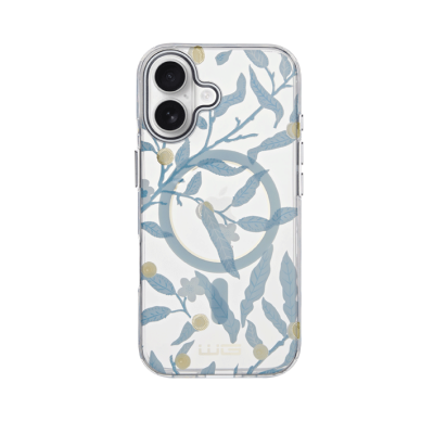 Pouzdro Floral Magnet iPhone 17 - modrá