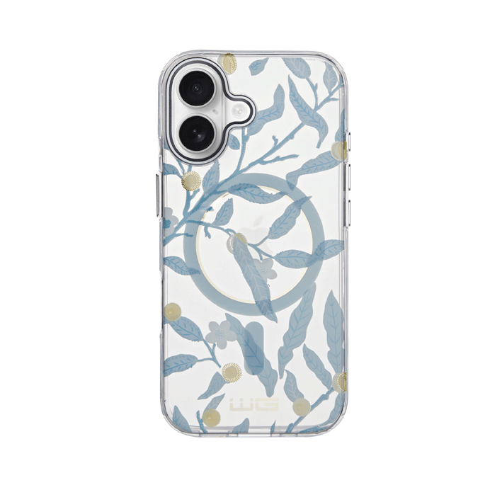 Pouzdro Floral Magnet iPhone 17 - modrá